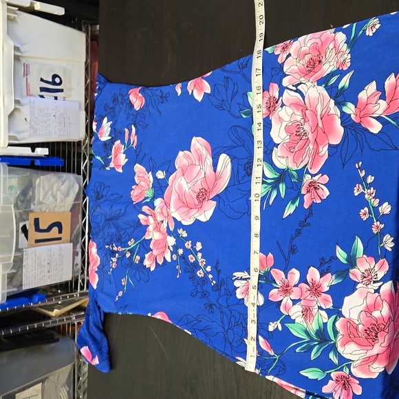 G.i.l.i. Blue Floral Side Slits Effortless Summer Fun Cruise Vacation Dress S/P - Picture 17 of 17